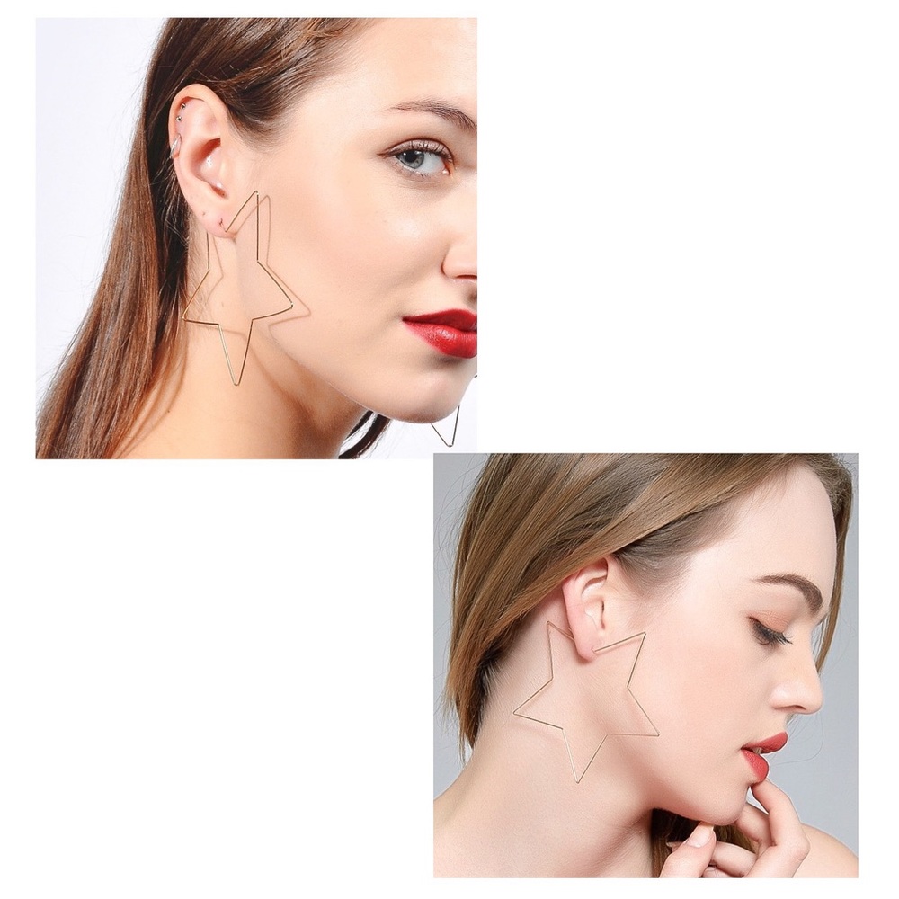 2/$20!  Gold Star Ear Wire Earrings - Picture 3 of 8